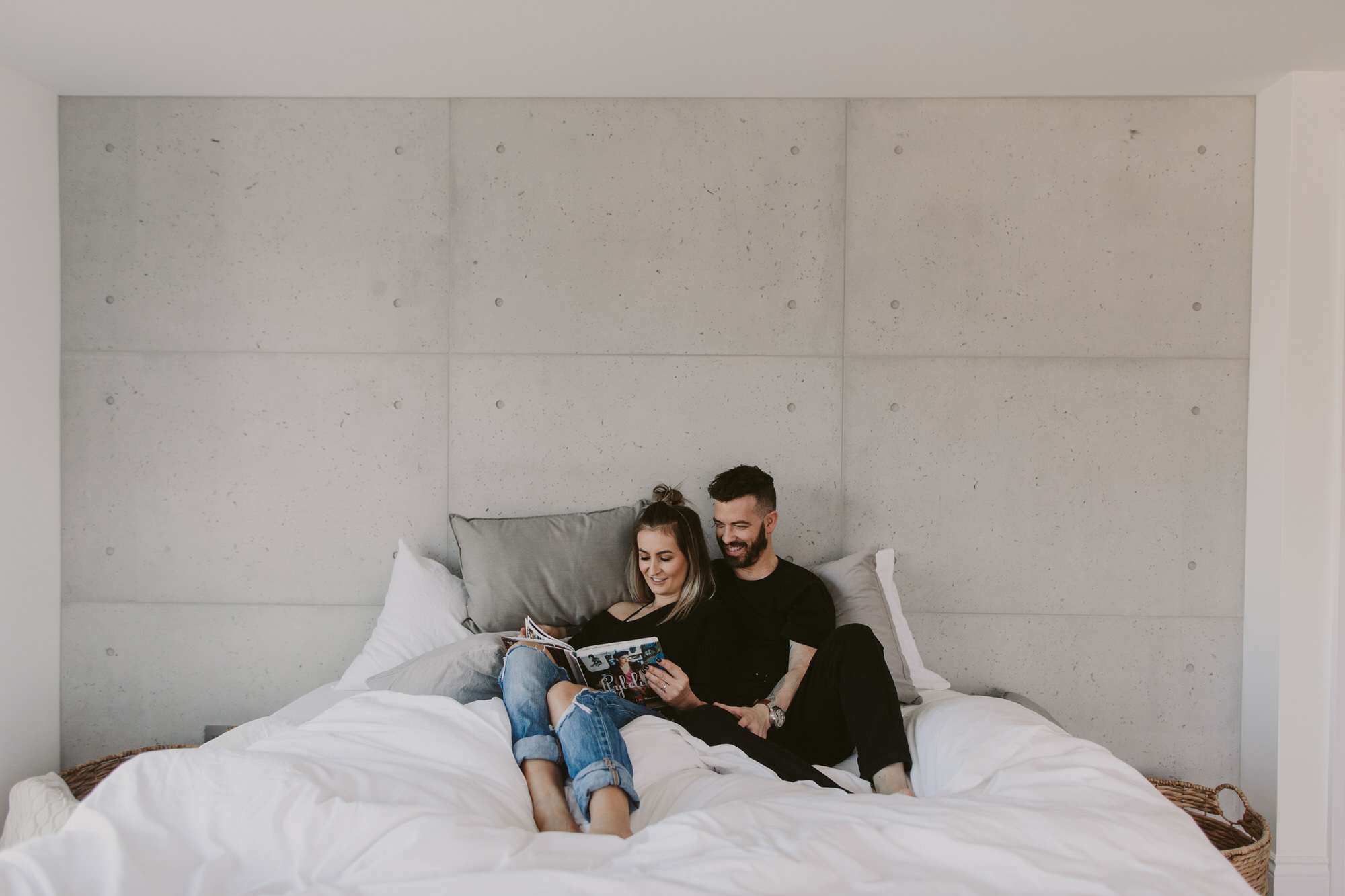 Couple Sitting in their space crafted with concrete