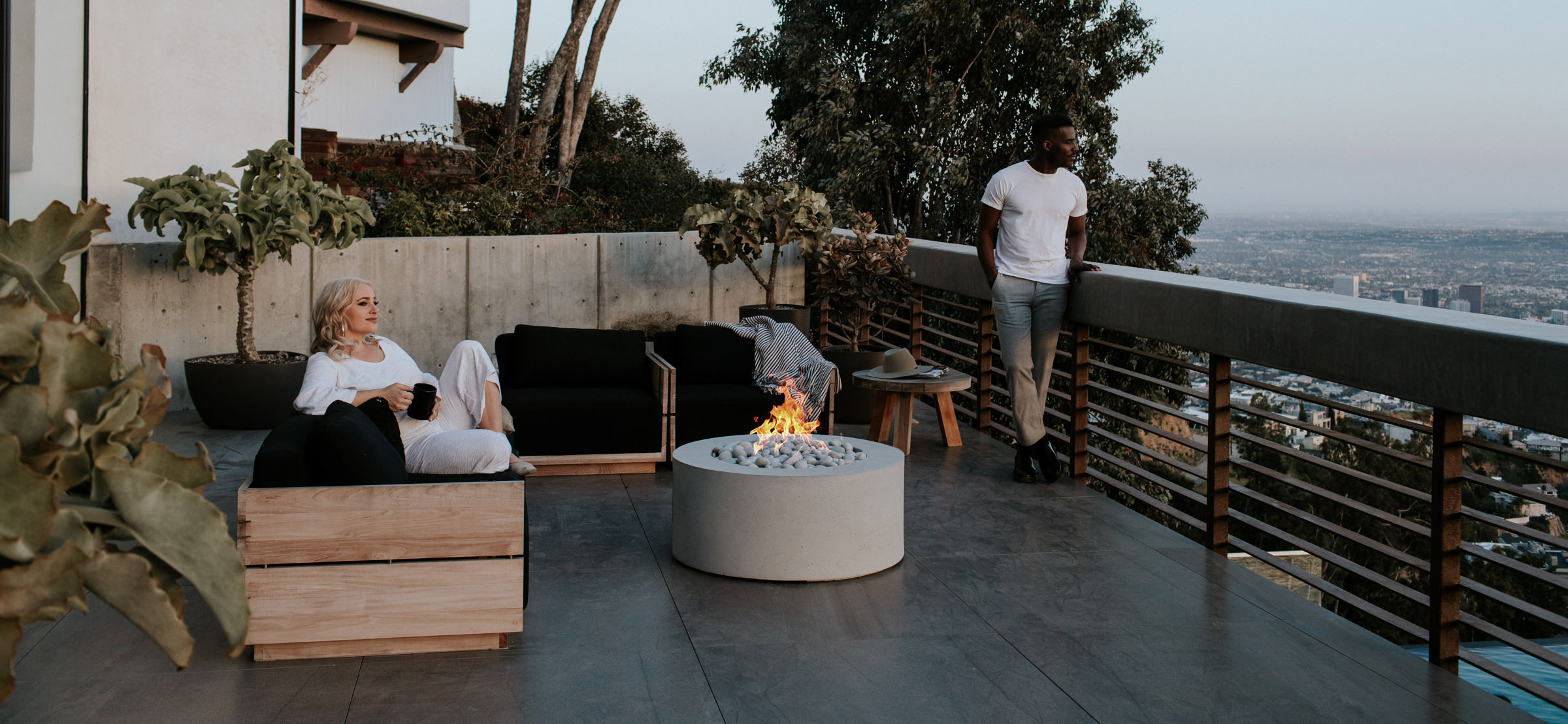 Concrete Firepits Lightweight And, Balcony Fire Pit