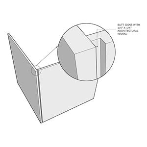 Butt joint with architectural reveal