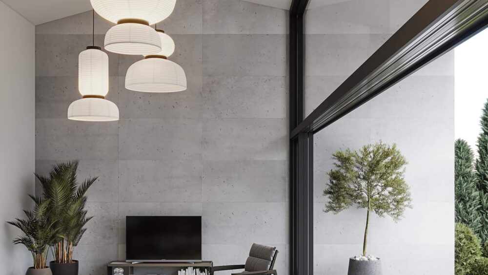Interior to Exterior design with concrete cladding